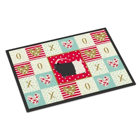 Carolines Treasures 24 x 36 in. Welsh Black-Necked Goat Love Door Mat CK5314JMAT